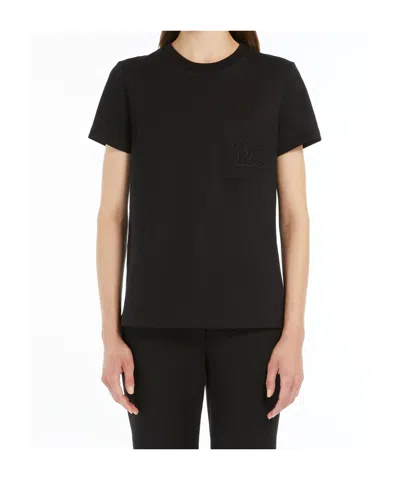 Max Mara Logo T-shirt In Black
