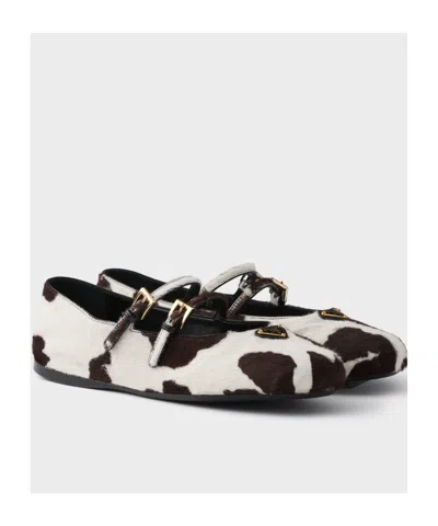 Prada Printed Leather Ballerinas