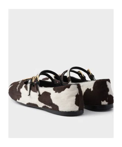 Prada Printed Leather Ballerinas