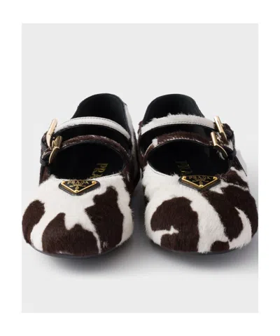Prada Printed Leather Ballerinas