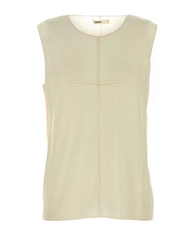 Khaite Cream Stretch Cupro Allo Top