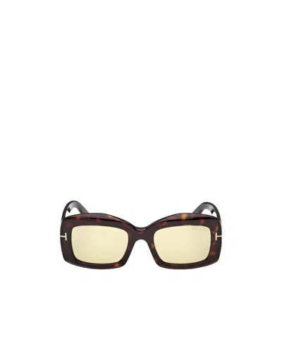 Tom Ford Rectangle Sunglasses In Brown