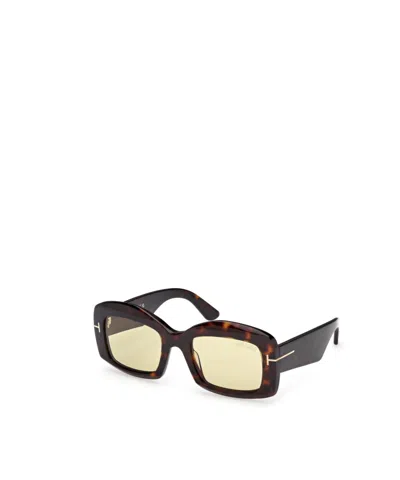 Tom Ford Rectangle Sunglasses In Brown