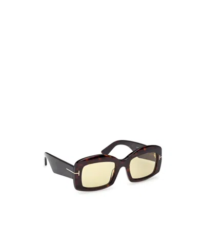 Tom Ford Rectangle Sunglasses In Brown