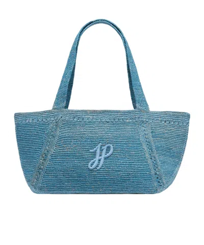 Patou Jp Small Raffia Tote Bag