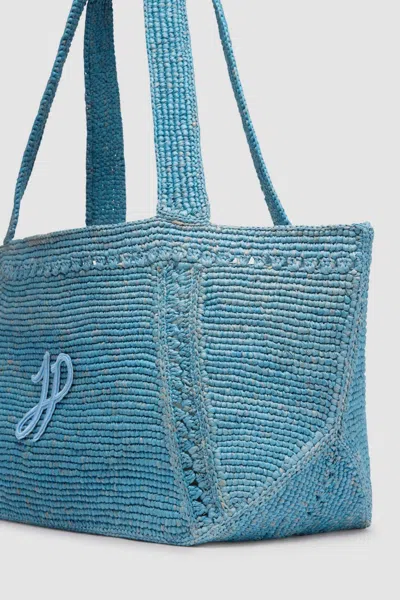 Patou Jp Small Raffia Tote Bag