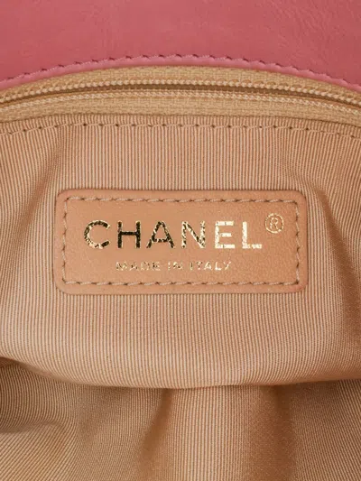 Pre-owned Chanel 2013-2014 Quilted Calfskin Cc Crown Flap Shoulder Bag In Pink