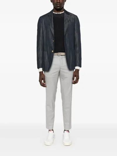 Lardini Denim Blazer In Blue
