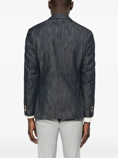 Lardini Denim Blazer In Blue