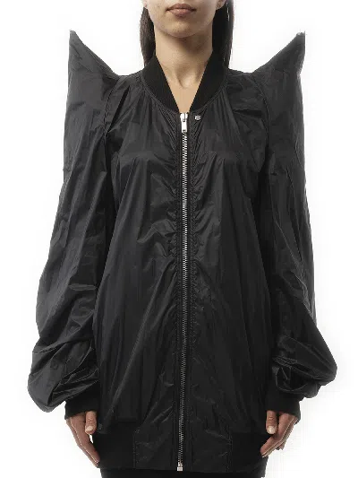 Rick Owens Womens Tec Flight Two-slip-pockets Shell Jacket Black