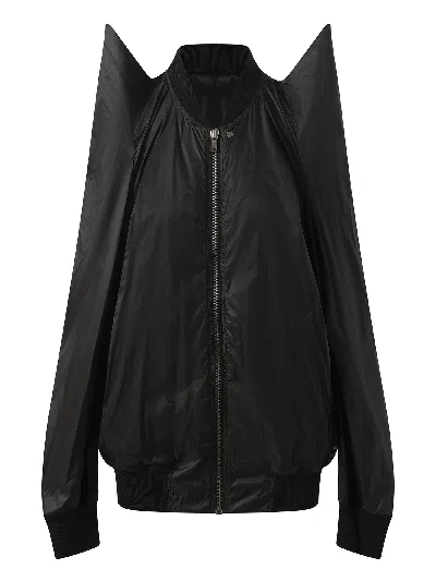 Rick Owens Womens Tec Flight Two-slip-pockets Shell Jacket Black