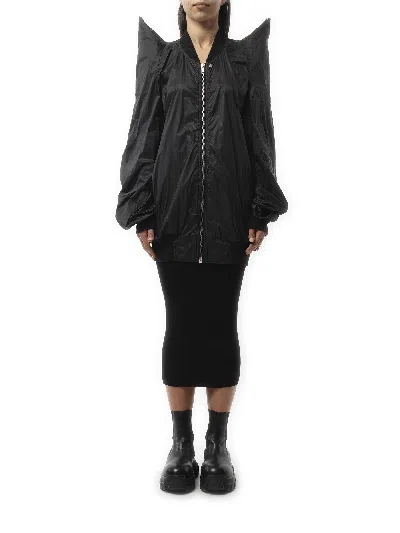 Rick Owens Womens Tec Flight Two-slip-pockets Shell Jacket Black