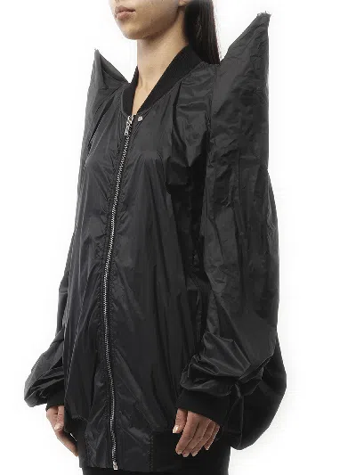 Rick Owens Womens Tec Flight Two-slip-pockets Shell Jacket Black