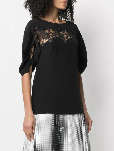 Prada Lace-panel Silk Blouse
