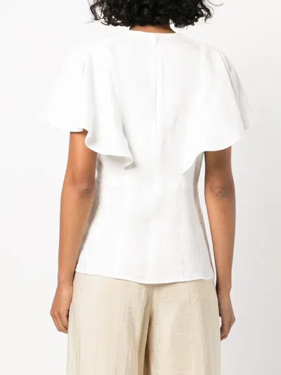 Chloé Linen Flutter Sleeve Top