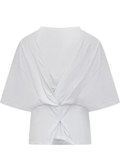 Darkpark Draped Short Sleeves T-shirt In Gray