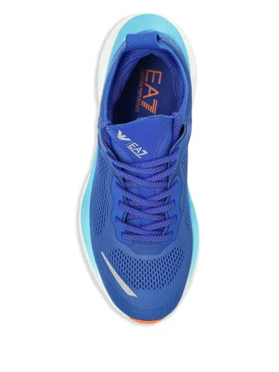 Ea7 Logo-patch Trainers In Blue