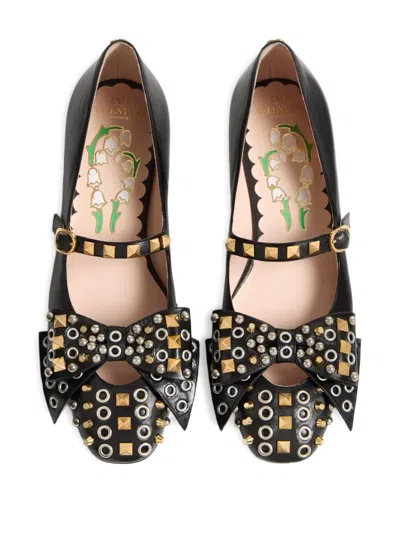 Valentino Garavani Ballerina Mary-jane Bowow With Studs In Multi