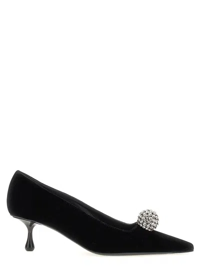 Jimmy Choo Orb 95 Velvet Pumps In Black