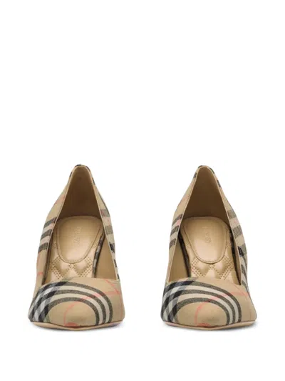 Burberry Archivio Check Baby Pumps In Alabaster Ip Check