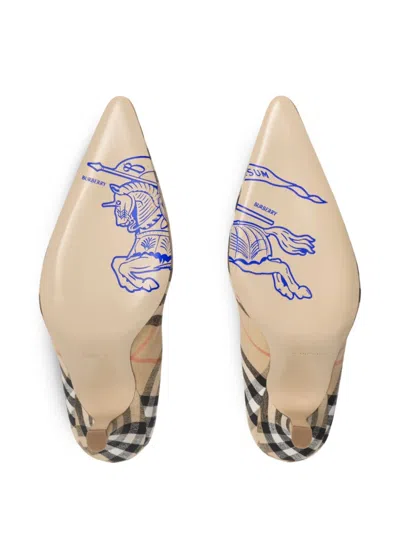 Burberry Archivio Check Baby Pumps In Alabaster Ip Check