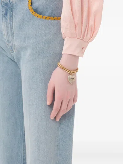 Valentino Garavani Crystal-embellished Coeur Royal Bracelet In Gold