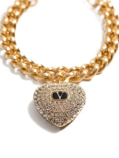 Valentino Garavani Crystal-embellished Coeur Royal Bracelet In Gold