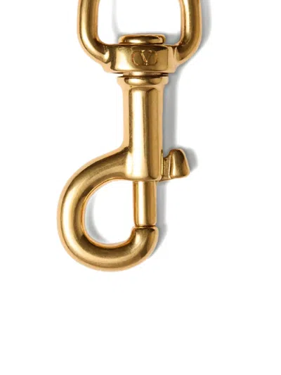 Valentino Garavani Vlogo Signature Metal Bag Charm With Key Ring In Nude