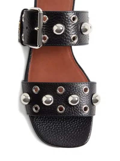 Valentino Garavani Nellcôte Slide Sandal In Grainy Calfskin Woman Black 41