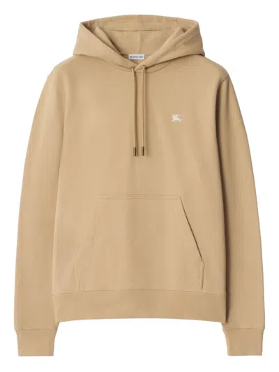 Burberry Knight Stamp Hoodie With Front Pocket In Nude