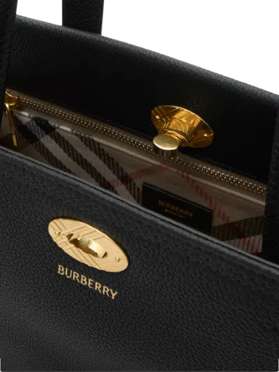 Burberry Mini Shopping Bag Adjustable Strap In Black