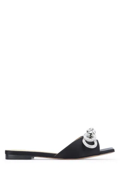 Mach&mach Black Slip On Sandals In Black