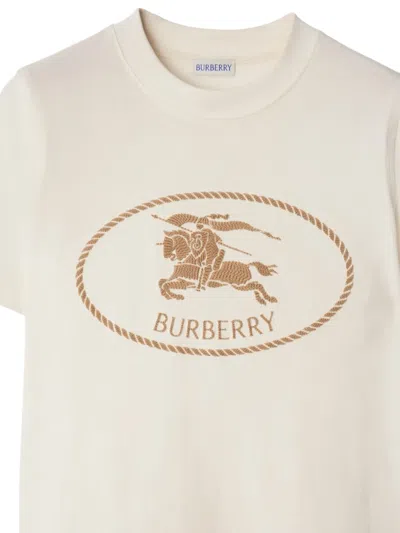 Burberry T-shirt In Cotone Con Knight Stamp