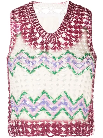 Ponder.er Cut-out Crew-neck Tank Top In Multi