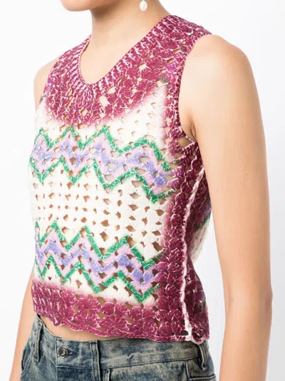 Ponder.er Cut-out Crew-neck Tank Top In Multi