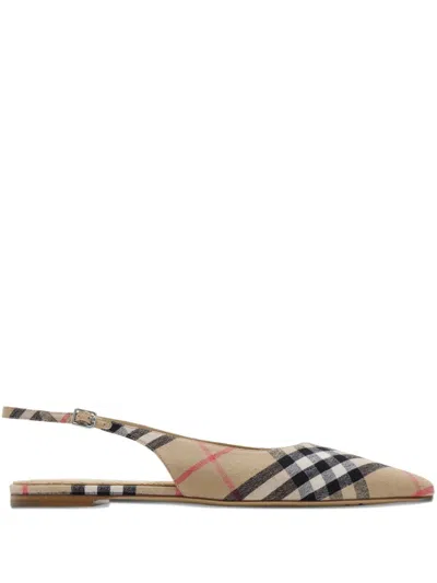 Burberry Check Birdie Slingback Ballerina Flats Women In Multi