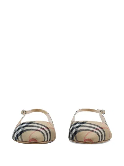 Burberry Check Birdie Slingback Ballerina Flats Women In Multi