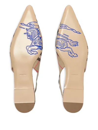 Burberry Check Birdie Slingback Ballerina Flats Women In Multi