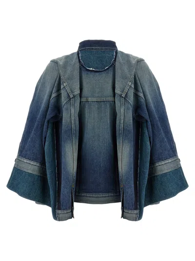 Junya Watanabe Double-layer Faded Denim Jacket With Chest Pockets