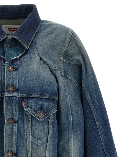 Junya Watanabe Double-layer Faded Denim Jacket With Chest Pockets