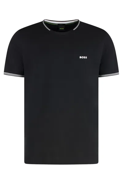 Hugo Boss Boss Stretch Cotton T-shirt In Dark Blue