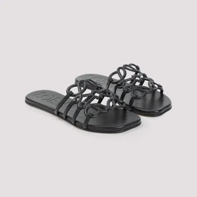 Loewe Petal Anagram Slides In Soft Calfskin