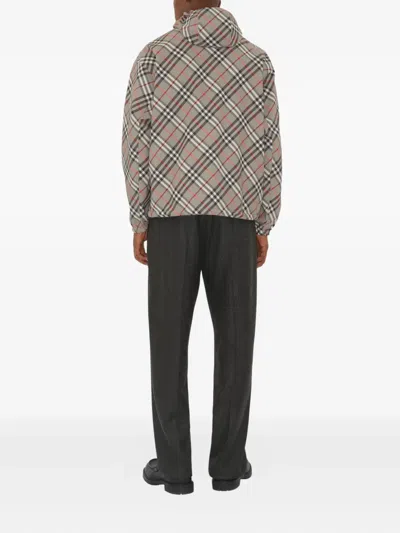 Burberry Trafford Reversible Windbreaker Jacket In Gray