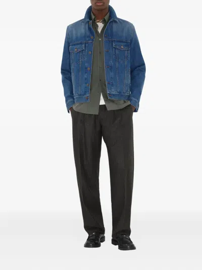 Burberry Ekd-patch Denim Jacket In Blue