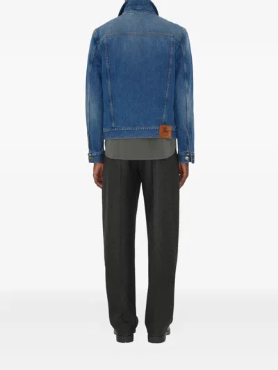 Burberry Ekd-patch Denim Jacket In Blue