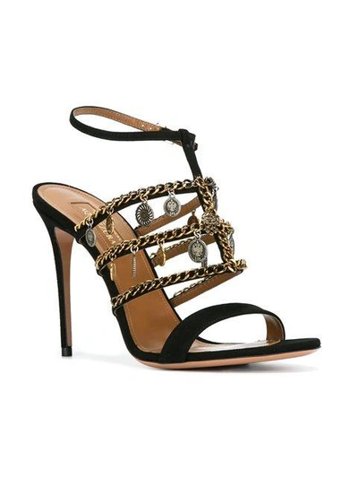 Shop Aquazzura Embellished T-strap Sandals