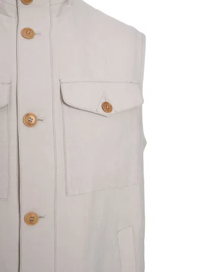 Luciano Barbera Linen Gilet
