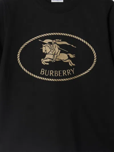 Burberry Black T-shirt With Equestrian Knight Design