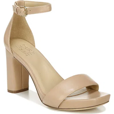 Naturalizer Joy Square Toe Ankle Strap Dress Sandals In Neutral