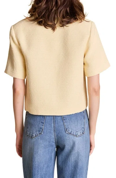 English Factory Short Sleeve Tweed Shirt In Butter Yellow In Yellow